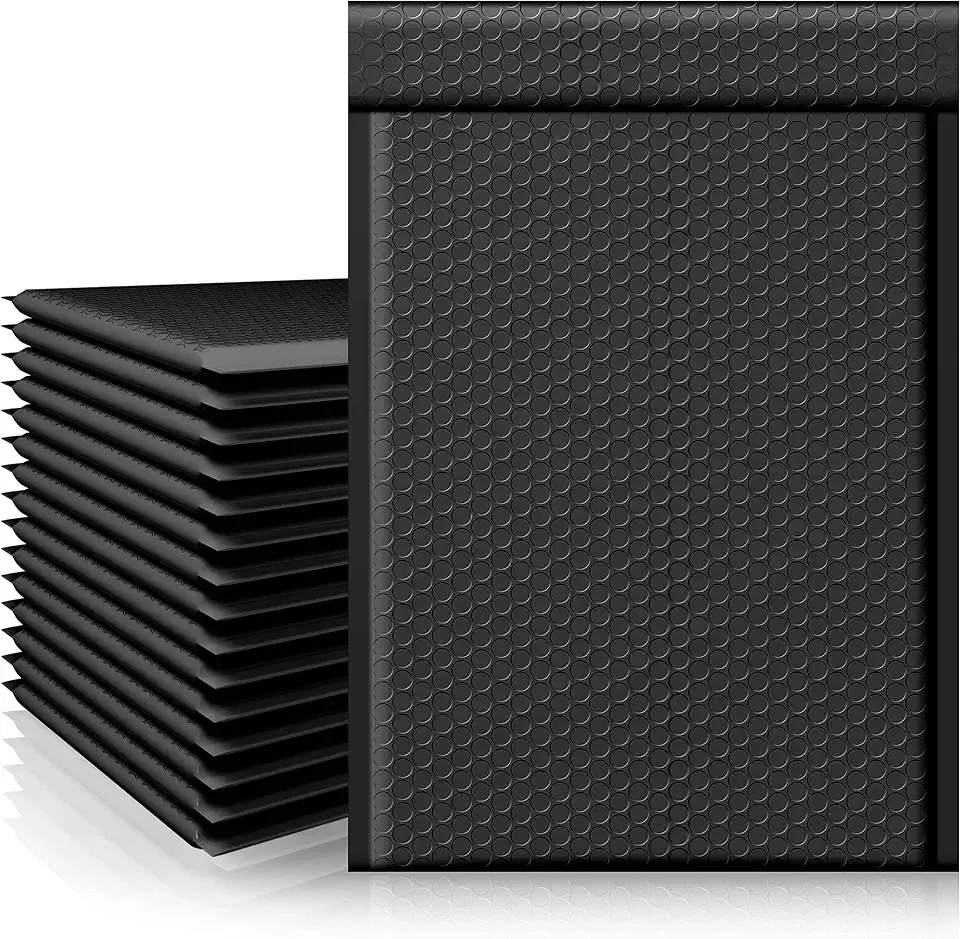 Fuxury Bubble Mailers 10.5x16 Inch 40 Pack Self Seal Padded Envelopes | Usable Size 10.5x15" Waterproof Mailing Envelopes Padded Mailers Bubble Bags for Clothing books Small Business Large #5 Black
