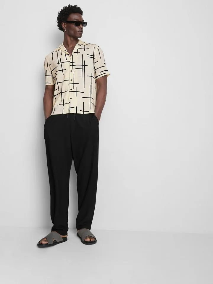 Chemise en seersucker à motif abstrait