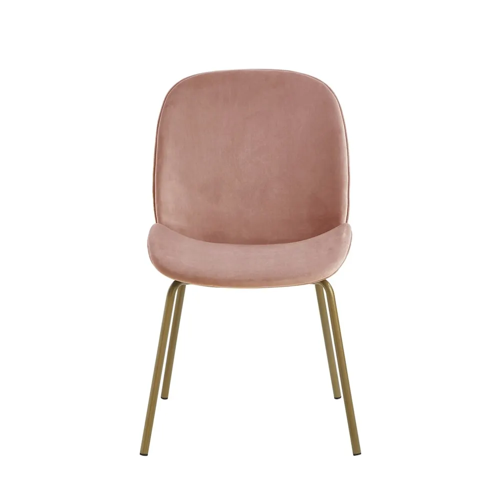 Inspired Home Inspired Home Luciano Velvet Dining Chair (Set of 2), Blush