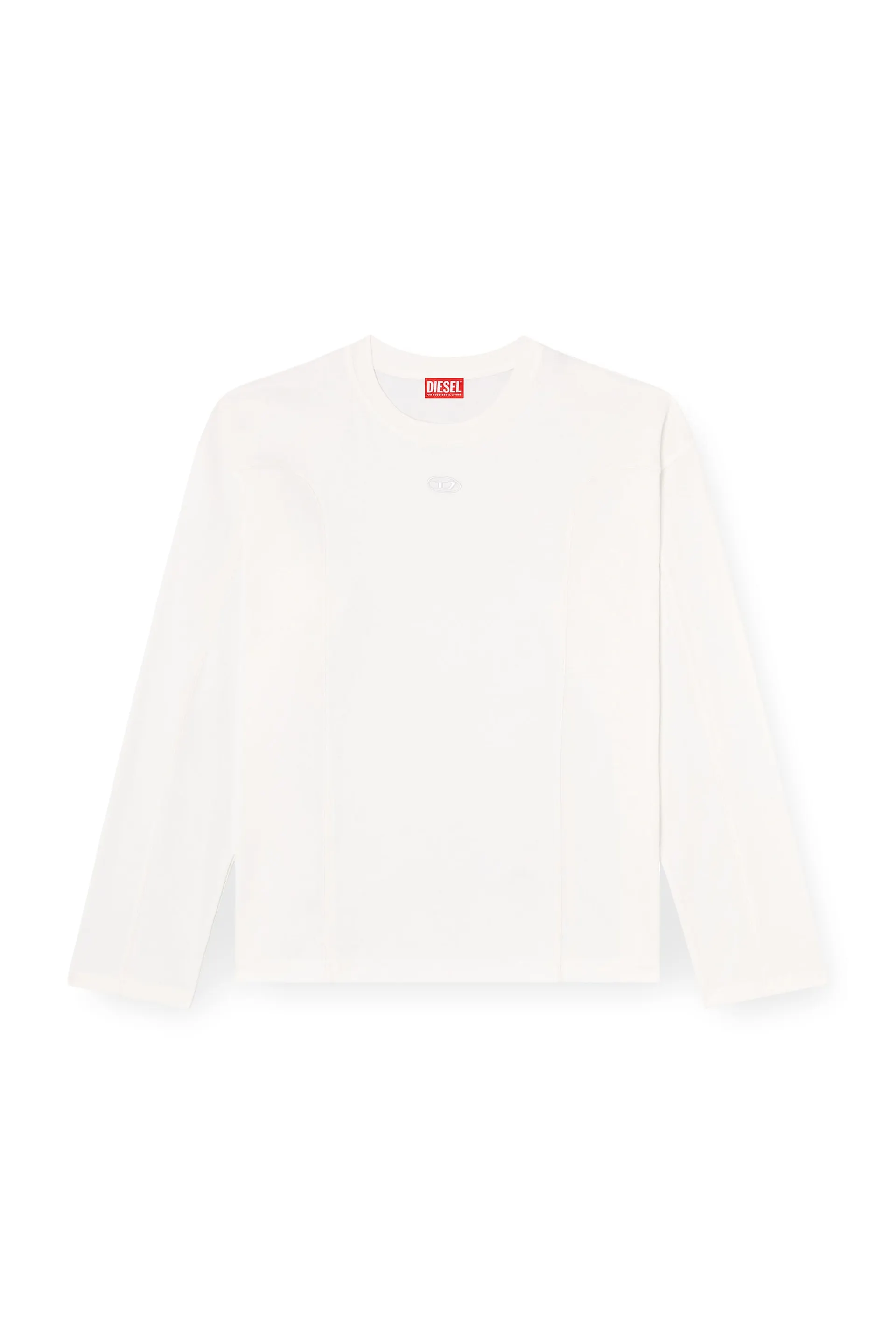 Long-sleeve T-shirt with solid color panels