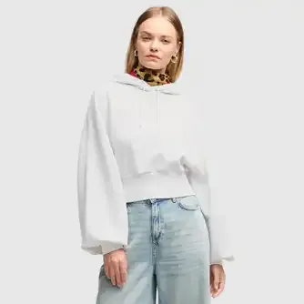 Puma Womens Essentials Cropped Balloon Sleeve Hoody