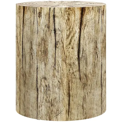 Tree Stump Stool, Concrete Side Table with Wood Grain Finish