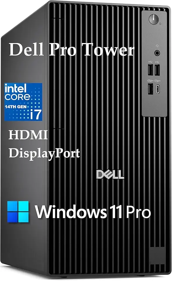 Dell Pro Desktop Computers Tower PC for Business (Next Gen OptiPlex), Intel 20-Core i7-14700T (up to 5.2GHz), 32GB DDR5 RAM, 1TB PCIe SSD, RJ-45, DisplayPort & HDMI, Windows 11 Pro, Jet Black