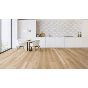 Sol stratifié AC3 classe 31 sous-couche intégrée apect chêne doré 138,3 x 19,3 cm