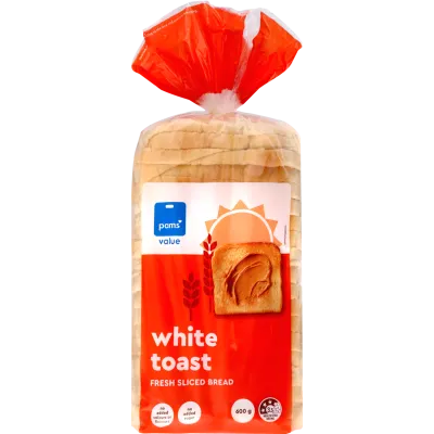 Pams Value White Toast Fresh Sliced Bread