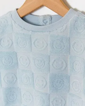 T-shirt van badstof, loose fit