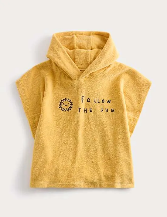 Poncho aus reiner Baumwolle mit „Follow The Sun“-Motiv (0–3 J.)