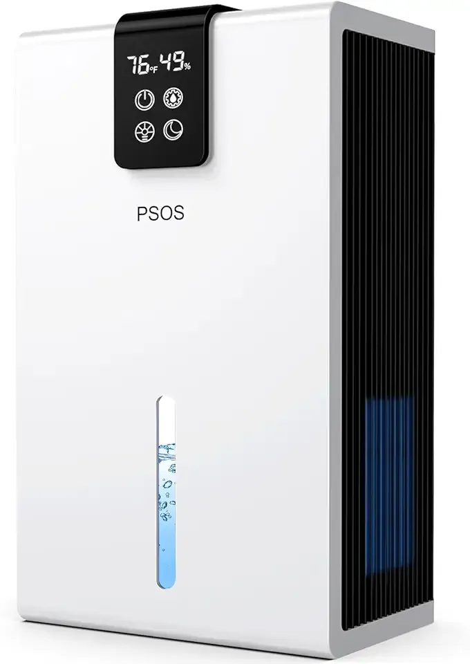 Dehumidifier, Dehumidifiers for Home, 98 OZ Water Tank, (1000 sq.ft) Quiet Dehumidifier for Basement Bedroom Bathroom with Humidity Display, Auto Shut Off, Relaxing 7 Color Ambient Light(White)