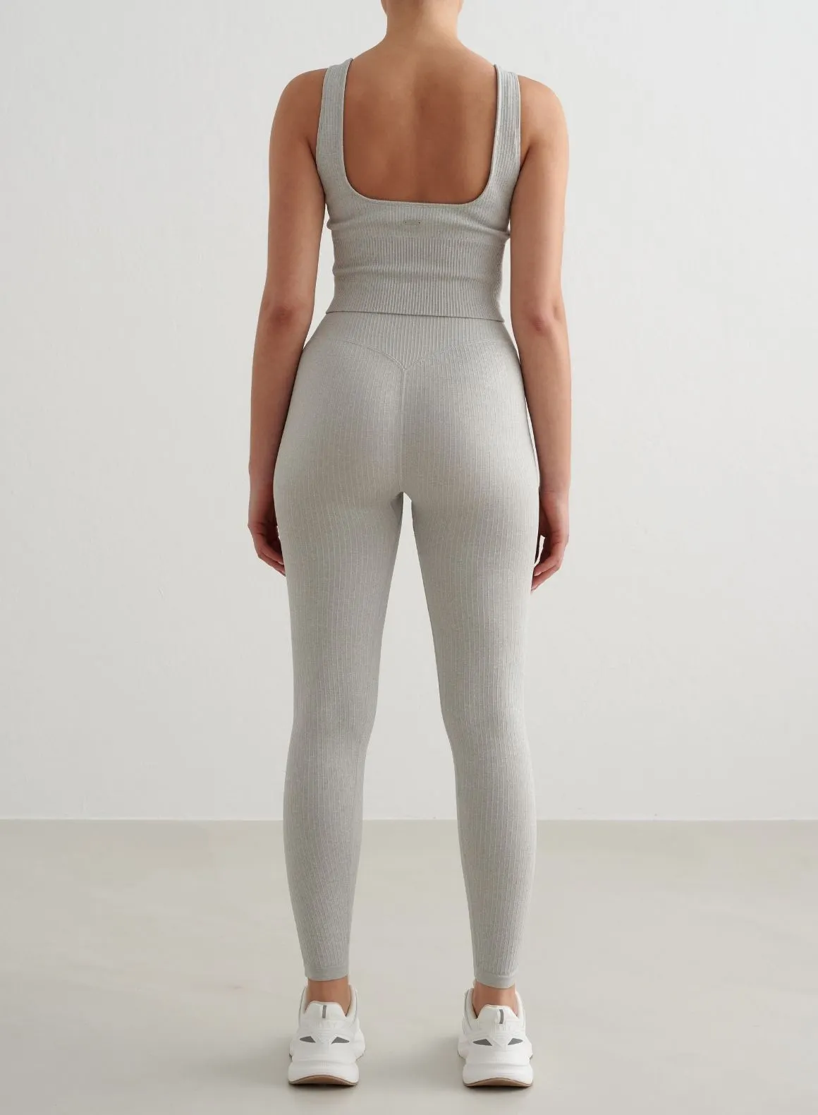 Grey Melange Ribbed Seamless Shaping Bralette