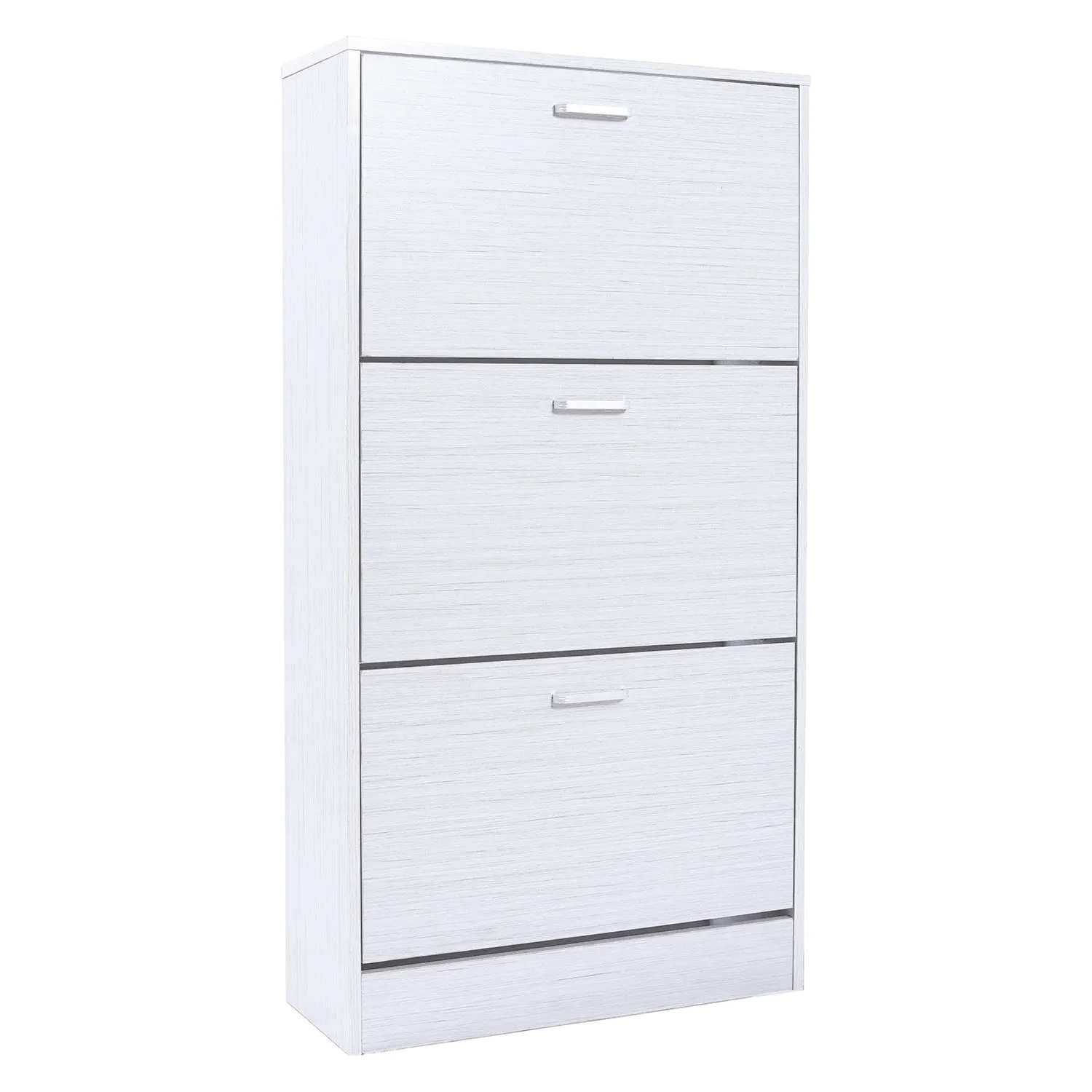Scarpiera 3 ante in MDF Effetto Legno Bianco h120x63x24 cm