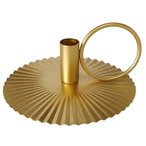 Kerzenleuchter - gold - rund - mit Henkel