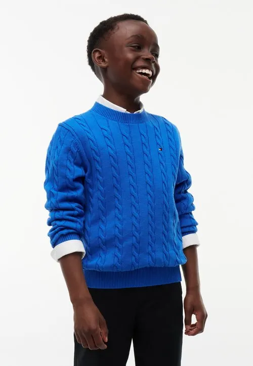 Strikkegenser - vibrant blue