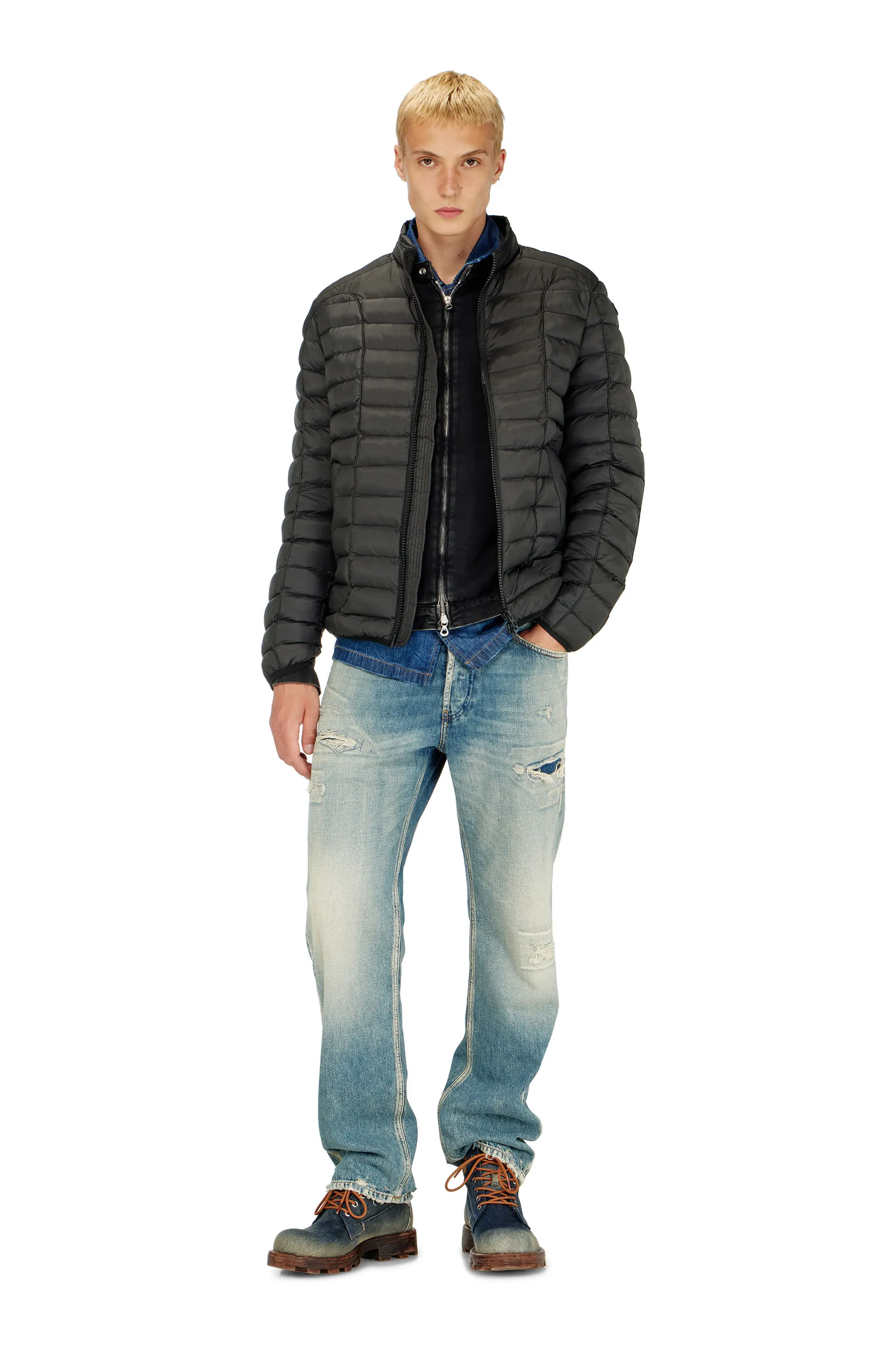 Puffer jacket in light nylon