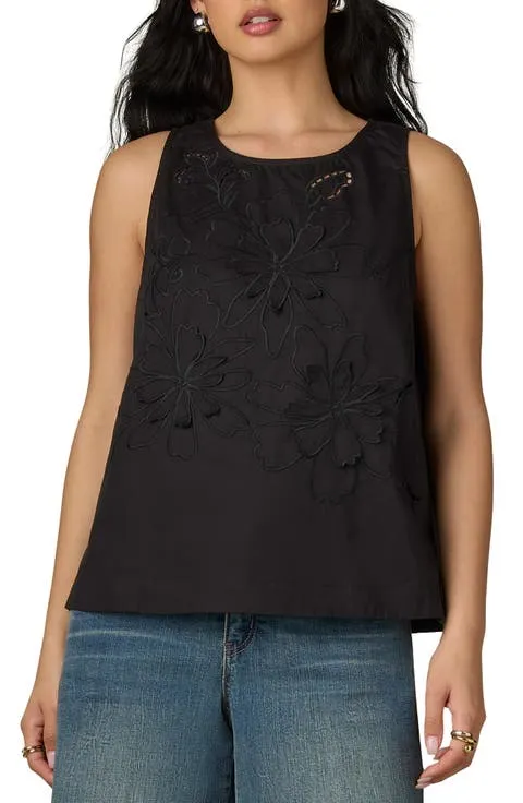 Wit & Wisdom Die Cut Embroidered Sleeveless Top