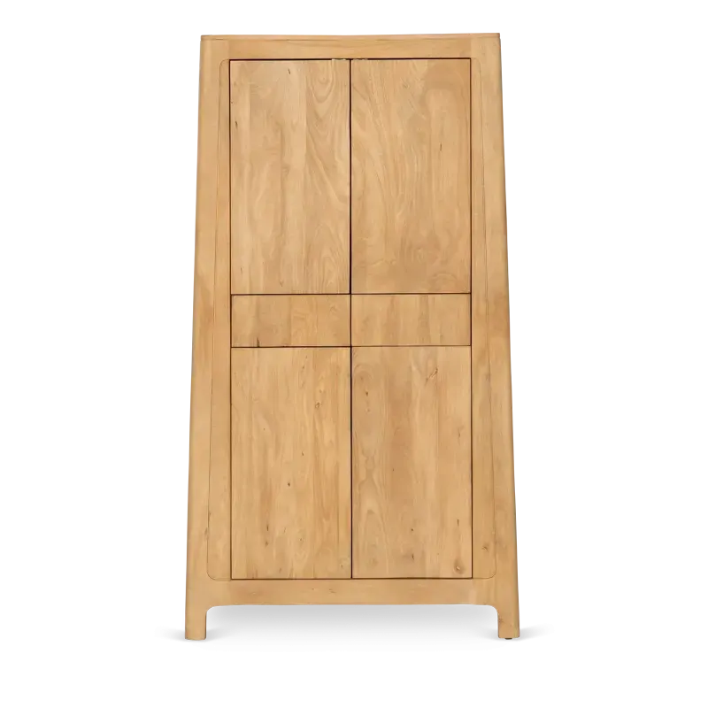 Opbergkast Latara - 100 cm - Mangohout Loom Naturel - 4 deuren