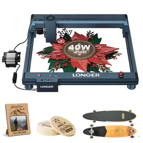 LONGER 40W CNC Laser Engraver Cutter 450x440mm High Speed Diode Laser with Air Assist WiFi for Wood Acrylic Leather LightBurn