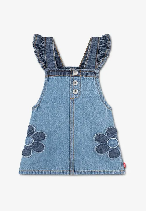 SKIRTALL FLOWER POCKETS - Dongerikjole - light-blue denim