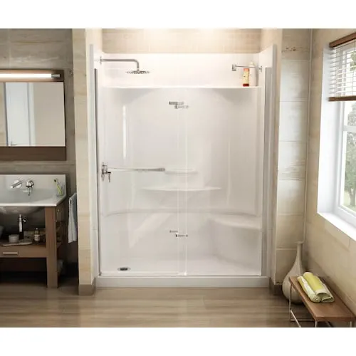 Essence 60L x 30W x 80H in. 2-in-1 Shower Kit - Shower Stall with Left Drain Shower Base and Shower Wall Surround (No Door)