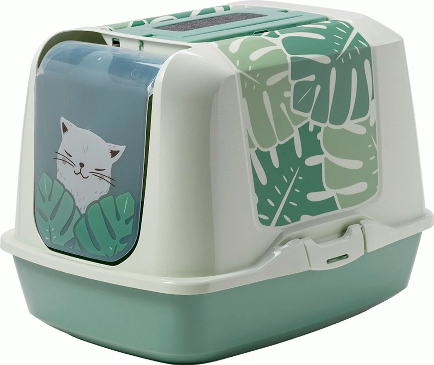Moderna Trendy Cat Eden Kattenbak - Kattentoilet - 50.2x38.8x37.5 cm Lichtgroen Warm Wit Large