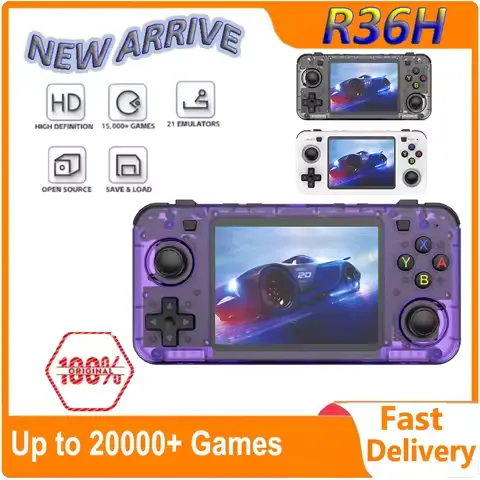 Video Game Console New R36H Retro Handheld Open-Source Linux System Classic Consoles 3.5 inch IPS Screen 64G Portable Player