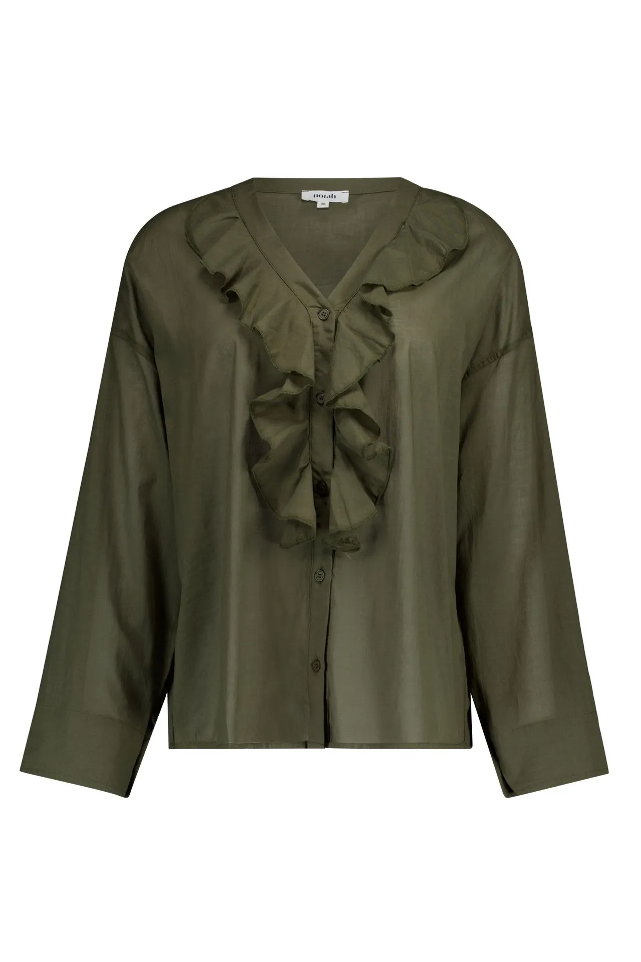 Donkergroene blouse met volants