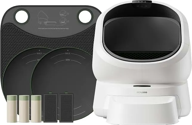 PETLIBRO Automatic Litter Box with Accessories Kit, Large Open-Top Self Cleaning Litter Box with AI-Camera Waste Analysis, Multi-Cat Recogniti…