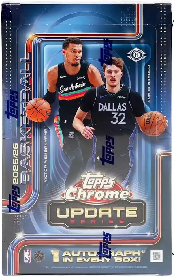 2025-26 Topps Chrome Update Basketball Sealed Hobby Box (Look For Debut Patches) - 1 Autograph Per Box