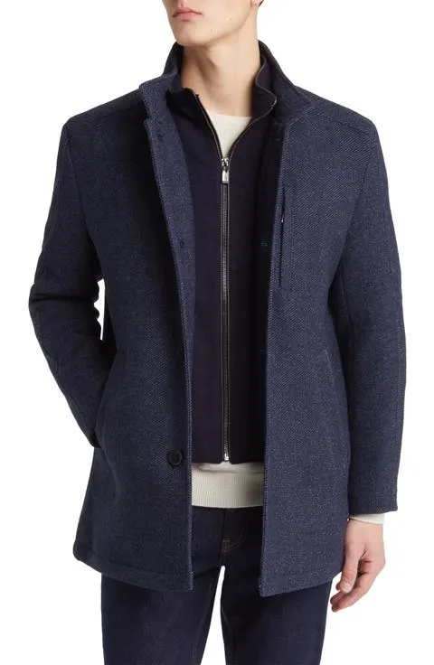 Johnston & Murphy Upton Bib Insert Wool Blend Car Coat