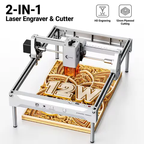 Carverall K15Pro 7W 12W CNC Laser Engraver Machine, Laser Cutter and Engraver for Wood Acrylic, Support Lightburn APP 300x200mm