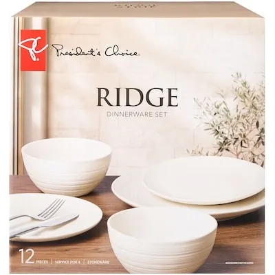 Ridge Dinnerware Set - 12 Pieces