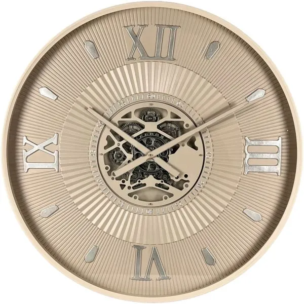 Klok Nimar metaal rond 80cm taupe dessin 55
