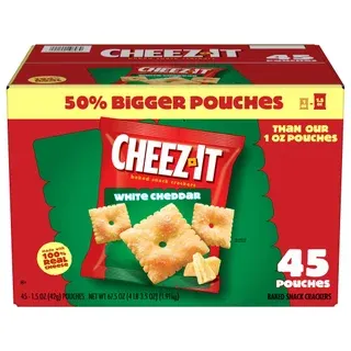 Cheez-It White Cheddar Baked Snack Cracker, 1.5 oz, 45-count
