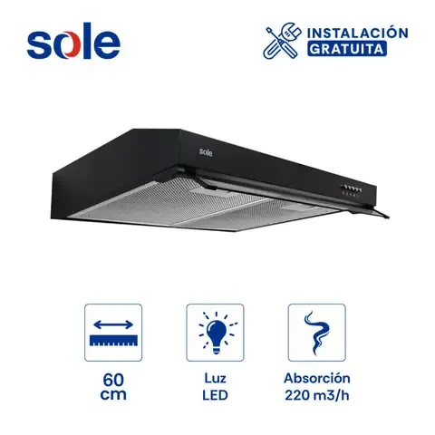 Campana Extractora 60cm Sole Nyx TURE96CO Negro