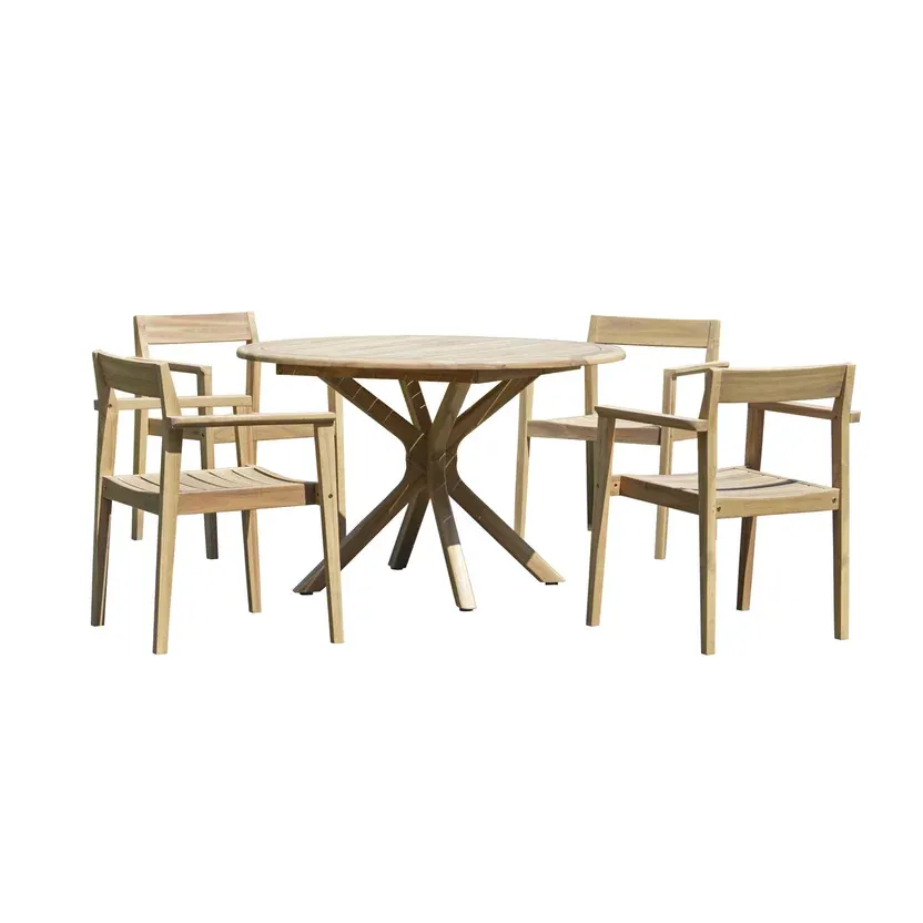 Juego de Comedor para Terraza de madera Luanda 7piezas