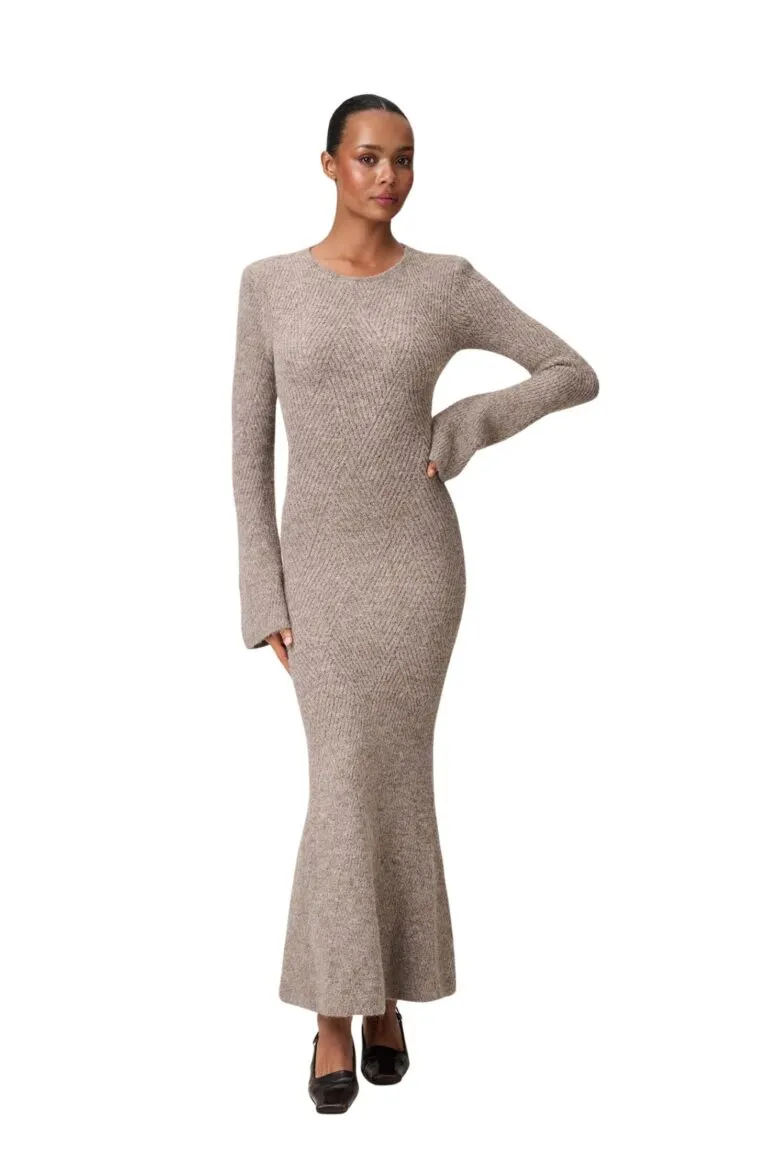 Cervinia Maxi Dress - Greige Melange