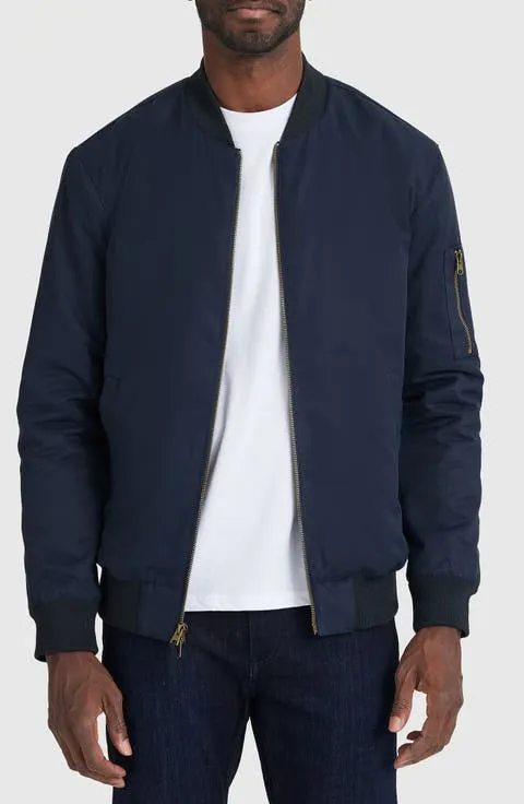 Water Resistant Cotton Blend Bomber Jacket