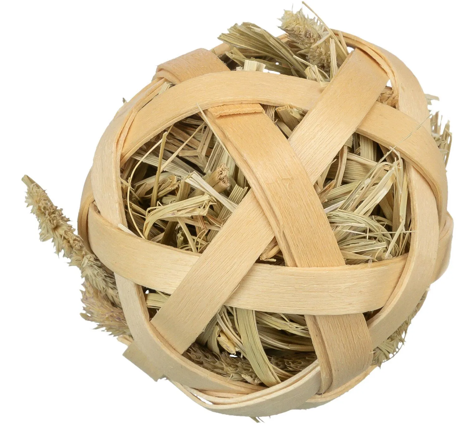 Trixie Hooibal Met Bamboe Omwikkeld - Knaagdiersnack - Ø5 cm
