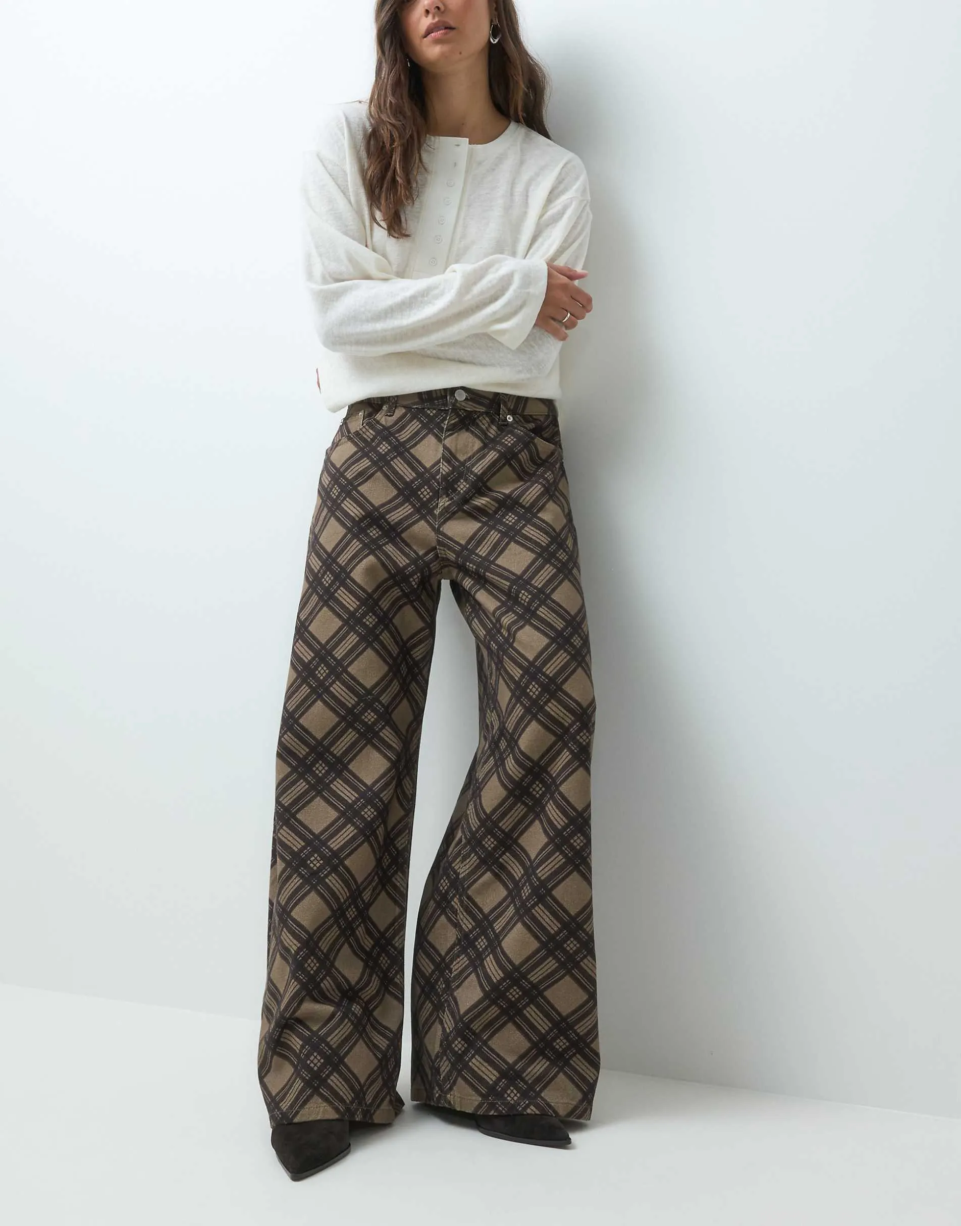 Reclaimed Vintage baggy jean in check print