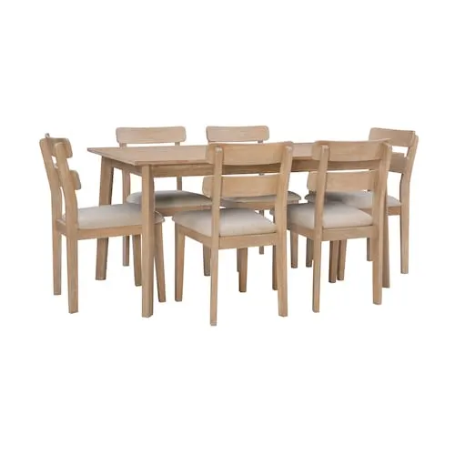 Linon Home Décor Products Duncan 7-Piece Dining Set, Natural