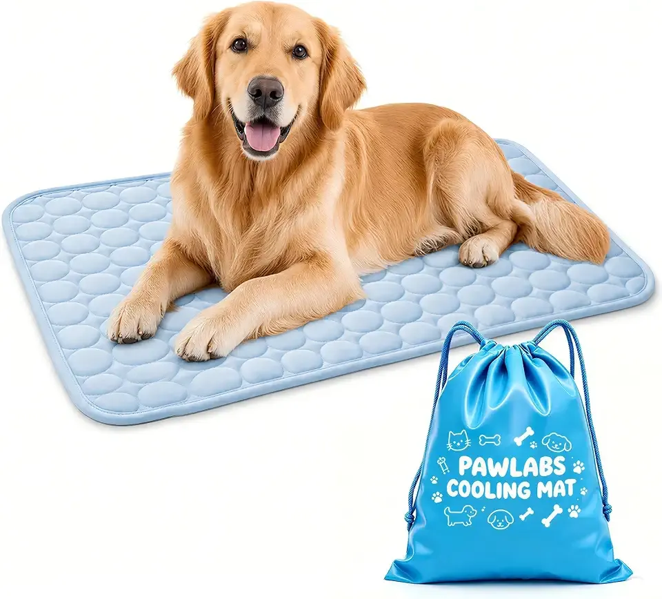 Dog Cooling Mat for Dogs & Cats, Breathable Ice Silk, No Gel Design, Non-Slip Washable Cooling Bed for Crate, Couch, Car, Indoor Outdoor (Large)
