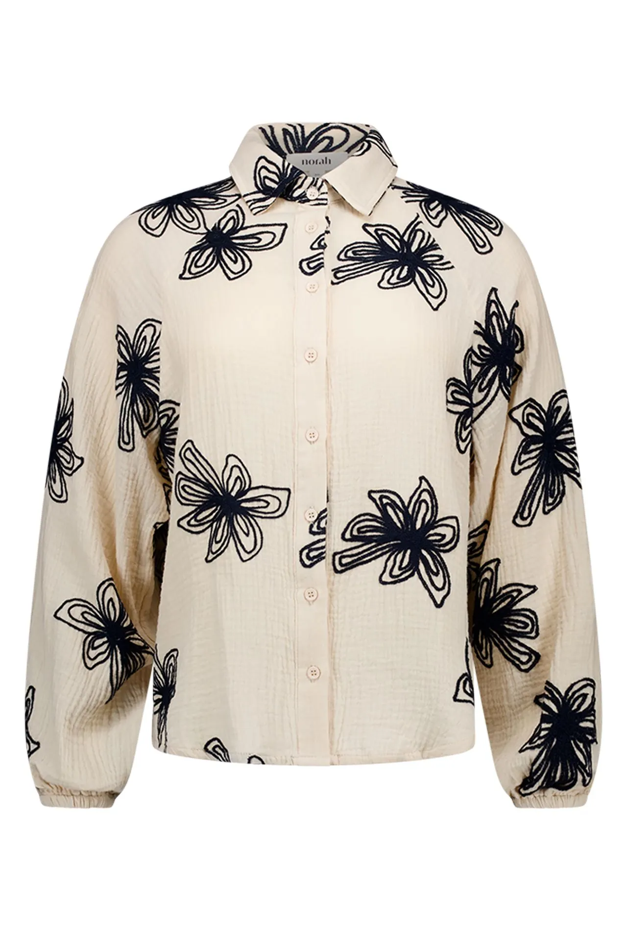 Ecru blouse met borduursels