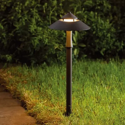6 -Pack 5 -Lumens Matte Black Solar LED Outdoor Path Light Kit with Dusk-to-Dawn Sensor 3000-K