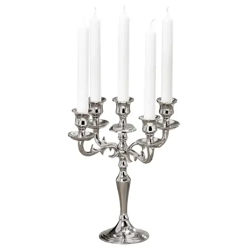 Kerzenleuchter - silber - Aluminium - für 5 Kerzen