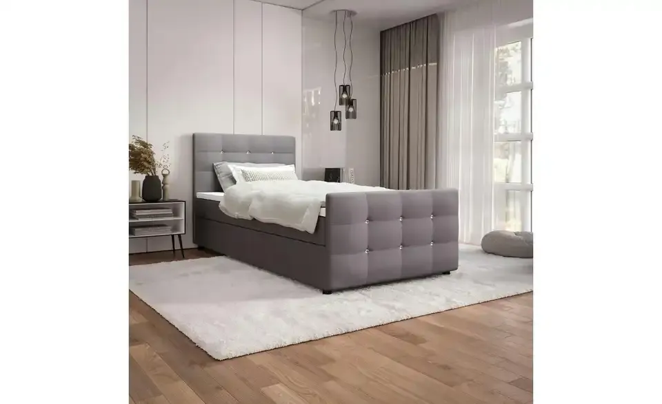 Boxbett mit Stauraum, Matratze H3 und Topper Kleo