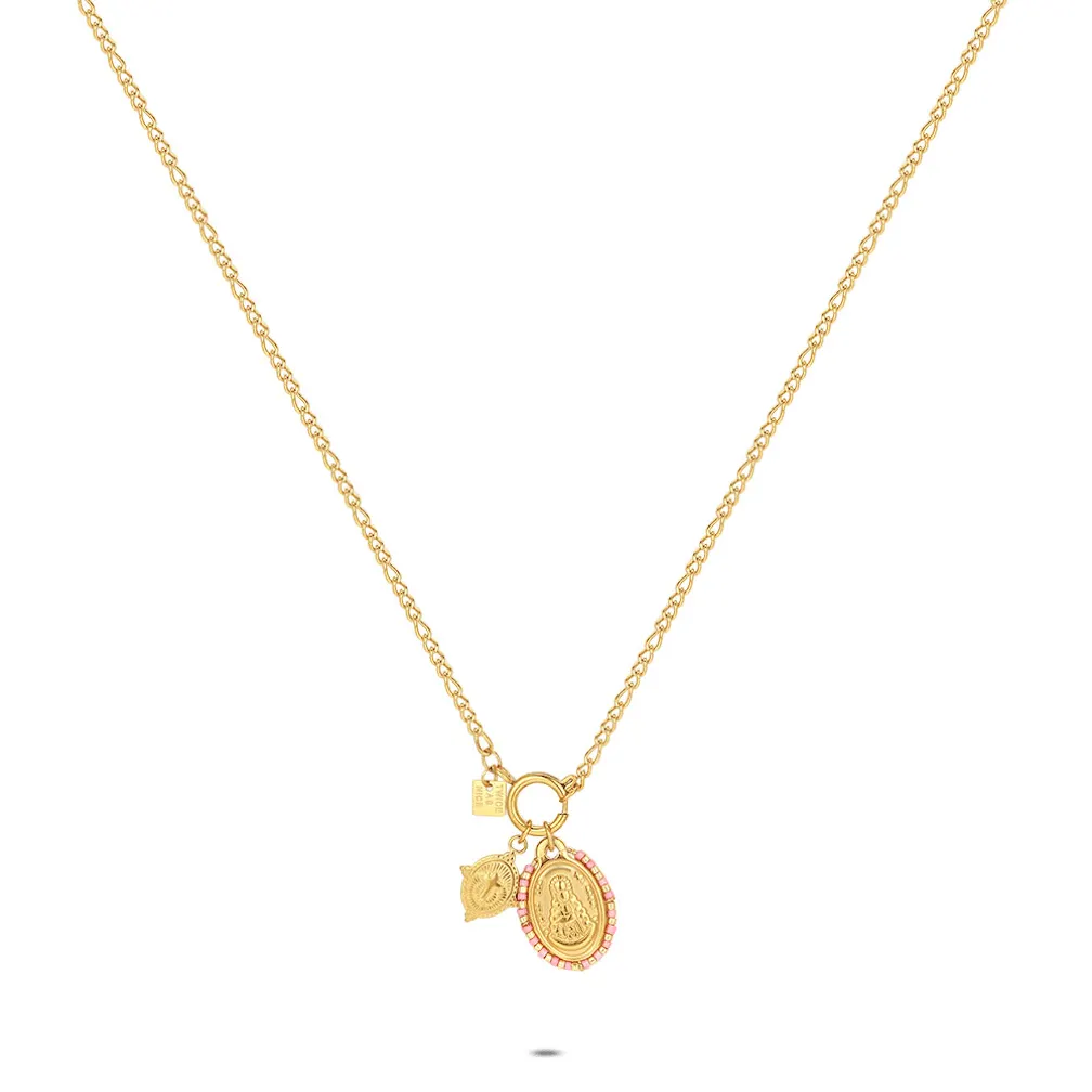 Halsketting in edelstaal, hangers