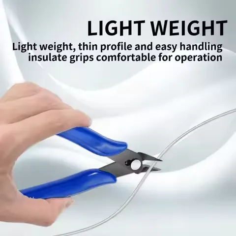 Blue Electricians Pliers Tools Electrician Hand Tool Carbon Steel Home Electrical Wire Cable Cutters Side Snips Flush Nipper