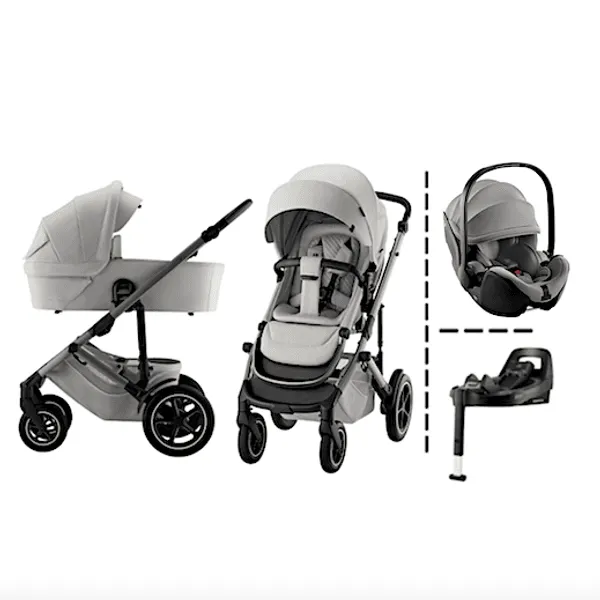 Britax | Smile 5Z LUX Kombivogn + BABY-SAFE Pro Bilstol & Base | Grey and Grey