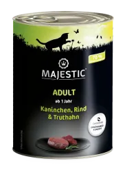 MAJESTIC mit Rind, Kaninchen und Truthahn für Katzen 6 x 800 g