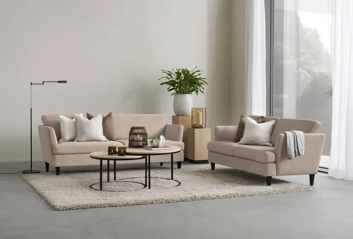 Astoria 3- og 2-seter sofa Stoff Fjord 2 beige