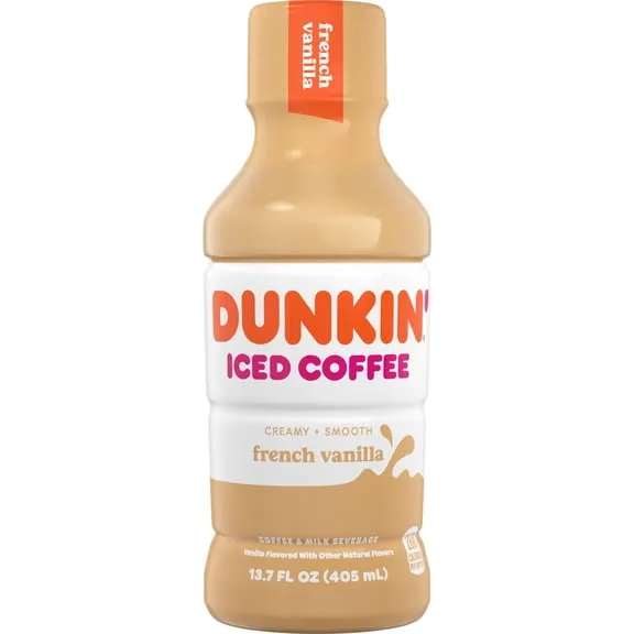 Dunkin' French Vanilla Iced Coffee Bottle, 13.7 fl oz